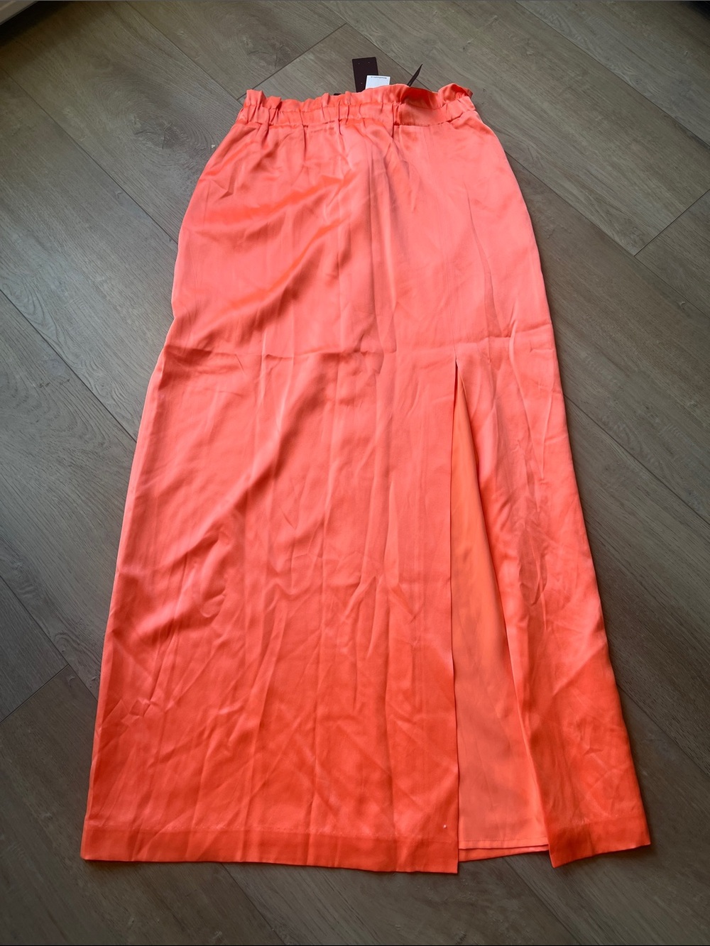 Banana Republic Monogram Coral-Orange/ Pink Lined Maxi Skirt with Front Slit